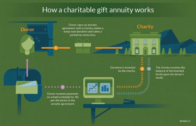 diagram depicting charitable gift annuities