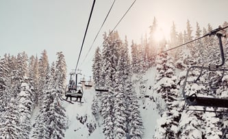 ski lift on a snowy day